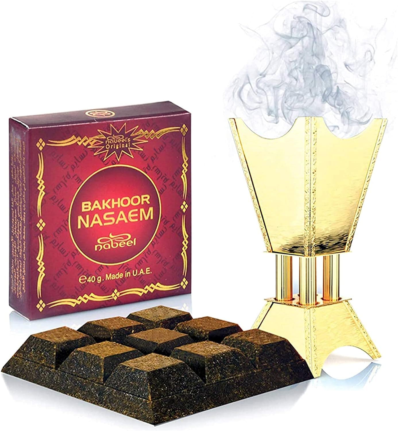 Nabeel Nasaem Bakhoor 40g – Luxury Middle Eastern Incense with Amber, Sandalwood & Floral Notes