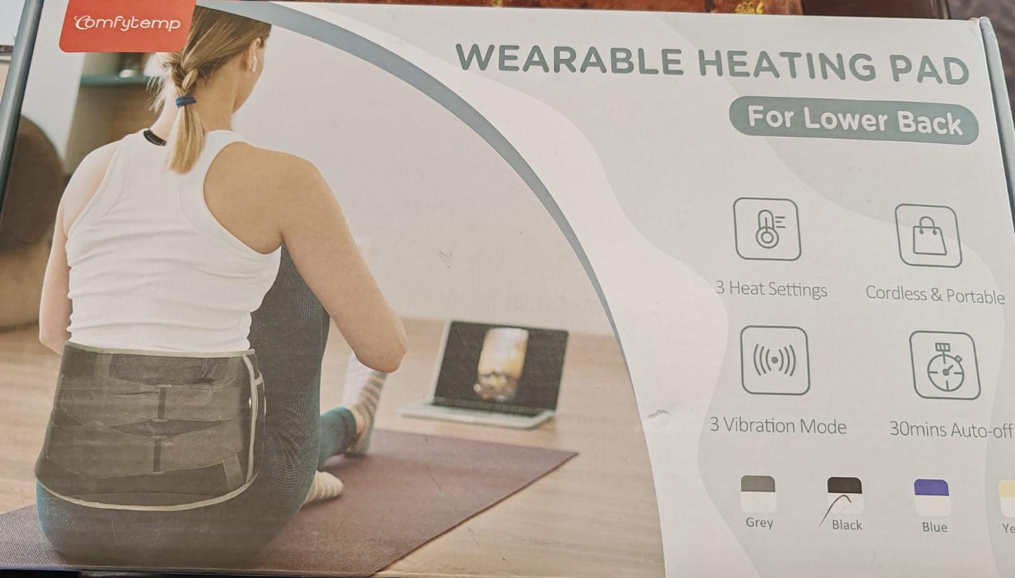 Cordless Heating Pad with Massager for Lower Back