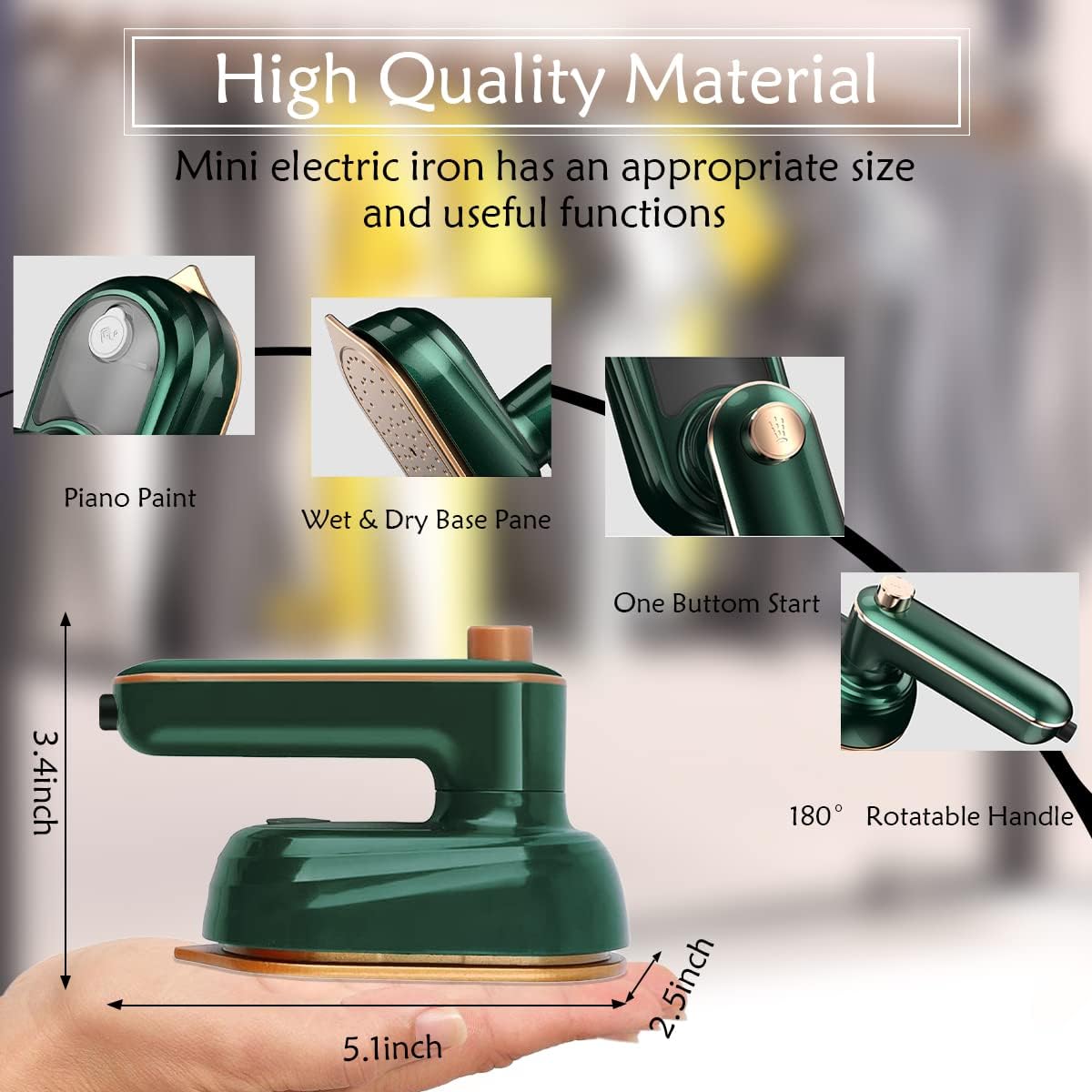 Mini Iron for Clothes Portable Handheld Steam Iron