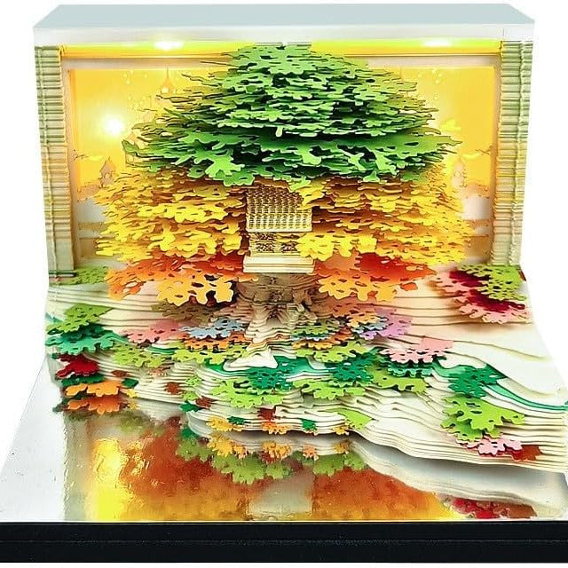 2026 3D Paper Art Calendar – Tear-Off Desk Calendar with LED Light