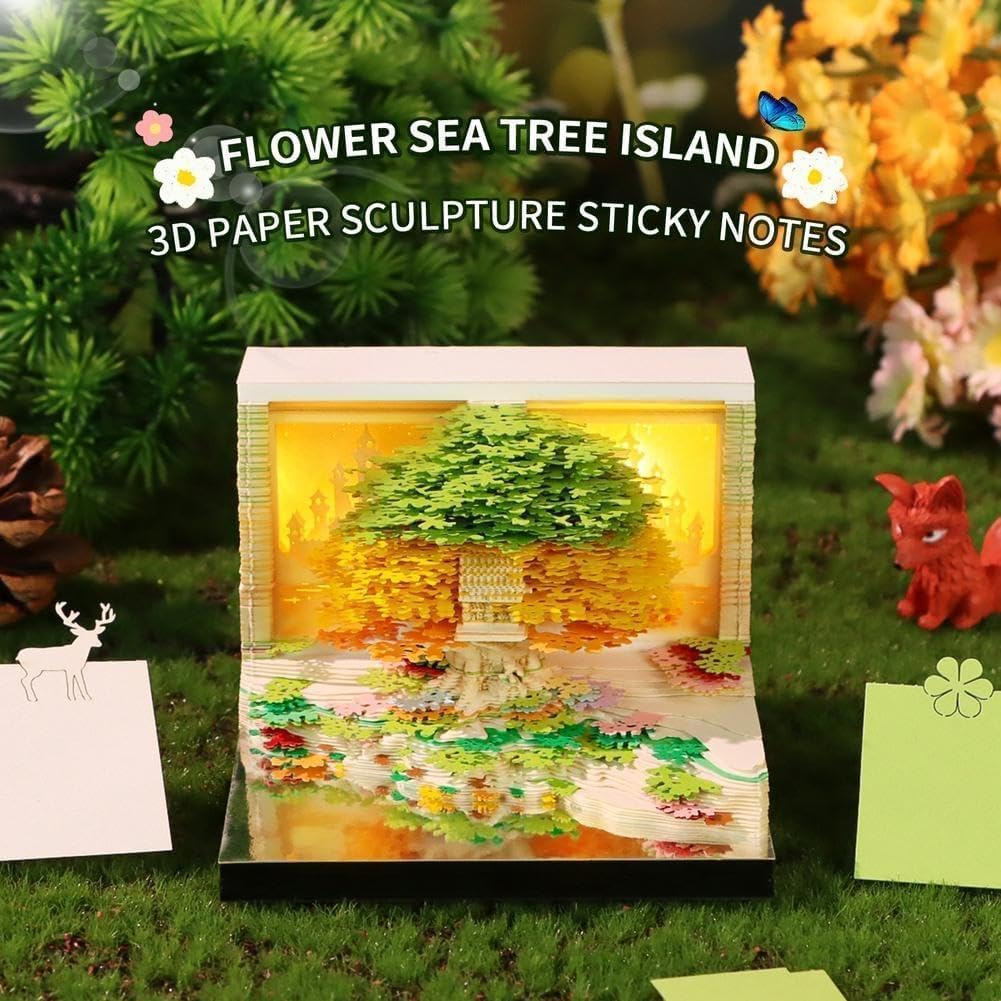 2026 3D Paper Art Calendar – Tear-Off Desk Calendar with LED Light
