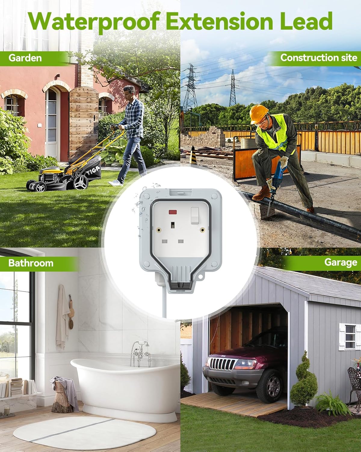 Outdoor Extension Lead Waterproof IP66