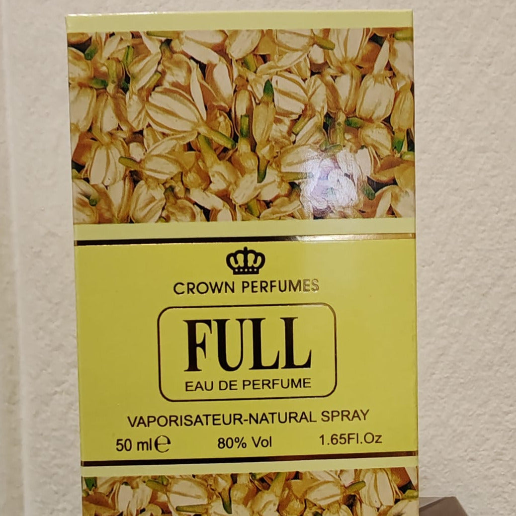 Full Eau De Perfume by Crown Perfumes - 50ml Natural Spray | Intense Jasmine Fragrance