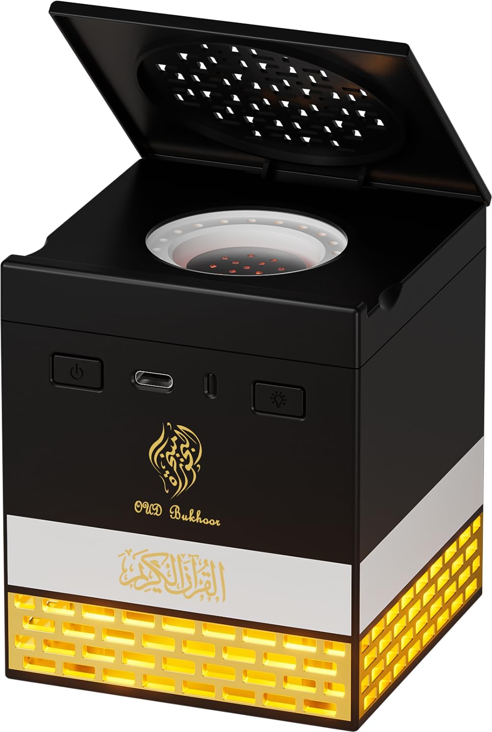 Kaaba Quran Speaker and Mini Bakhoor Incense Burner, Remote Control, 114 Chapter