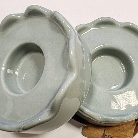 Light Blue Ceramic Tealight Candle Holders (Set of 2)