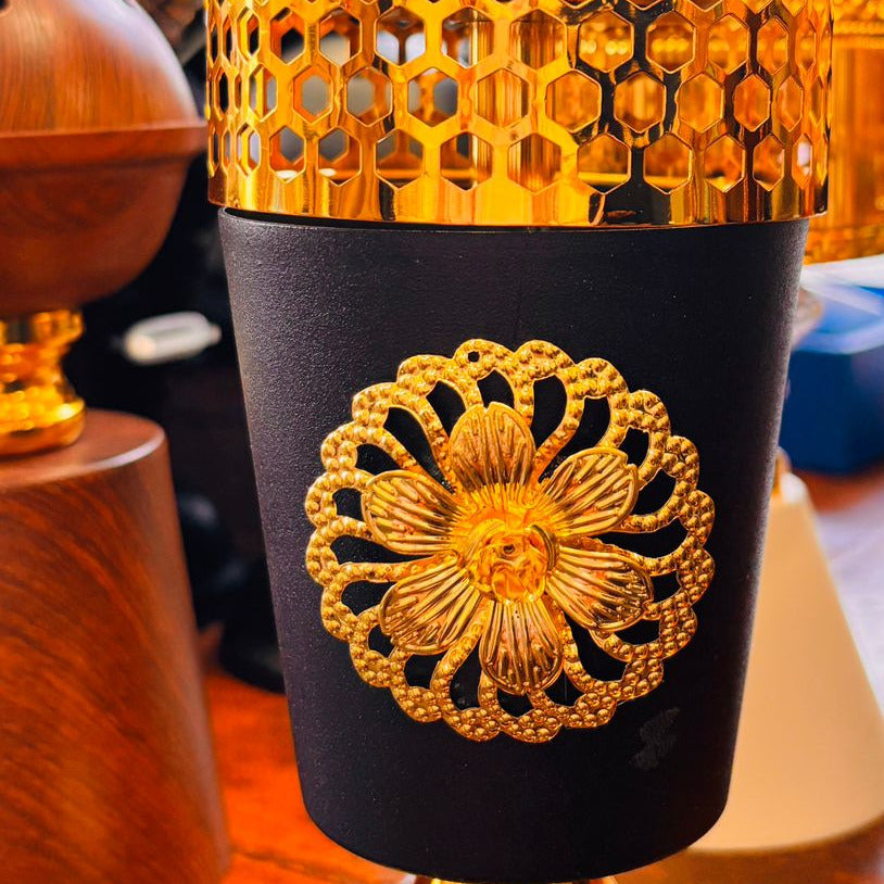 Luxury Golden Bakhoor Burner – Elegant Oud Incense Holder