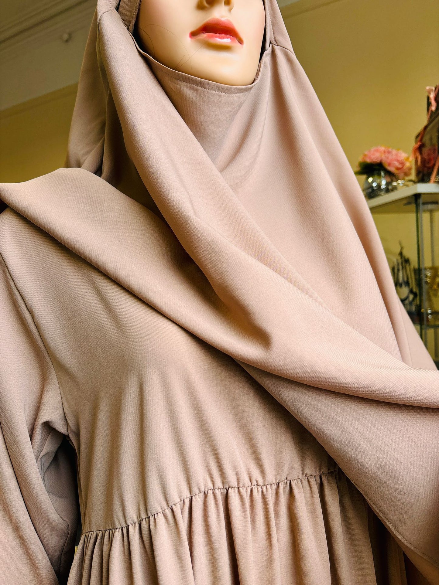 long wide abaya with khimar