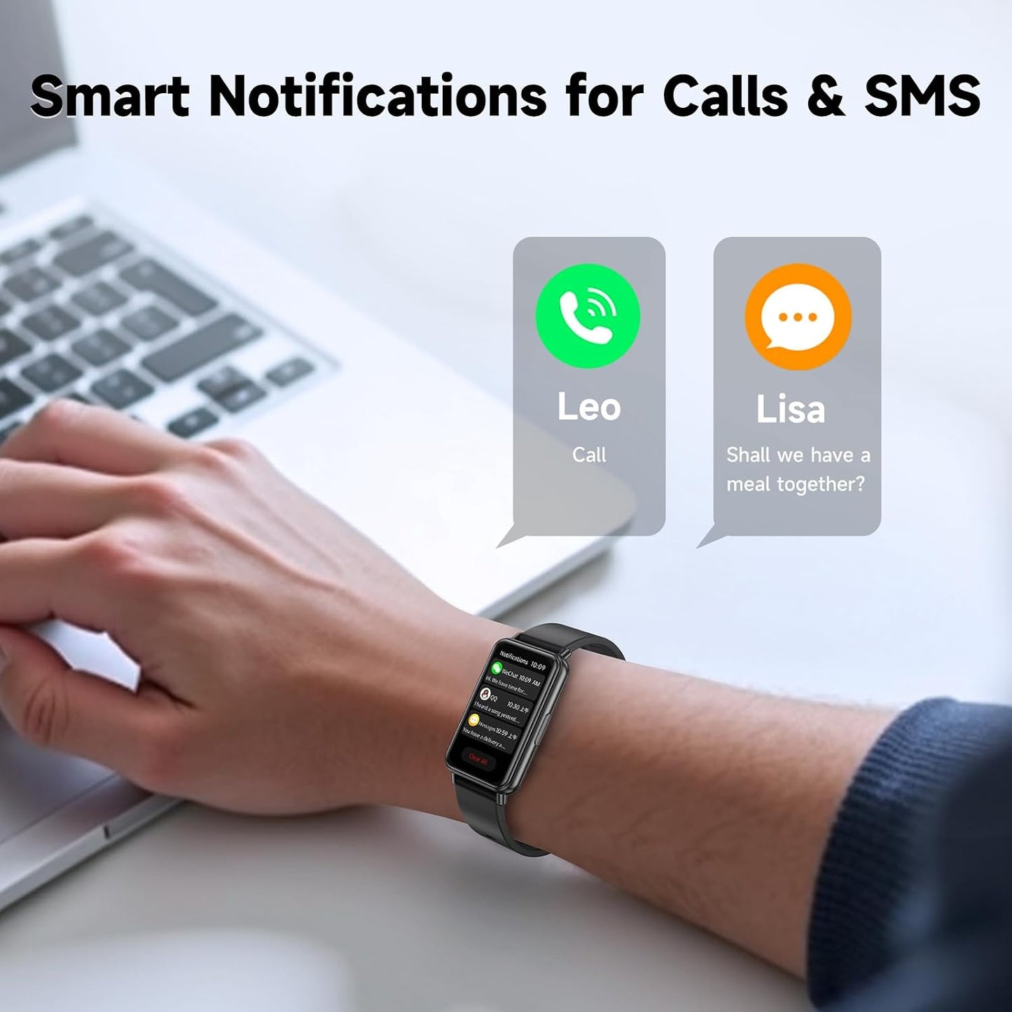 Fitness Tracker Smart Watch with Heart Rate, Sleep &amp; Blood Oxygen Monitor