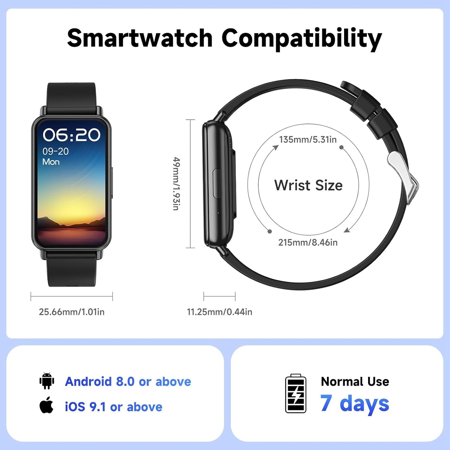 Fitness Tracker Smart Watch with Heart Rate, Sleep &amp; Blood Oxygen Monitor