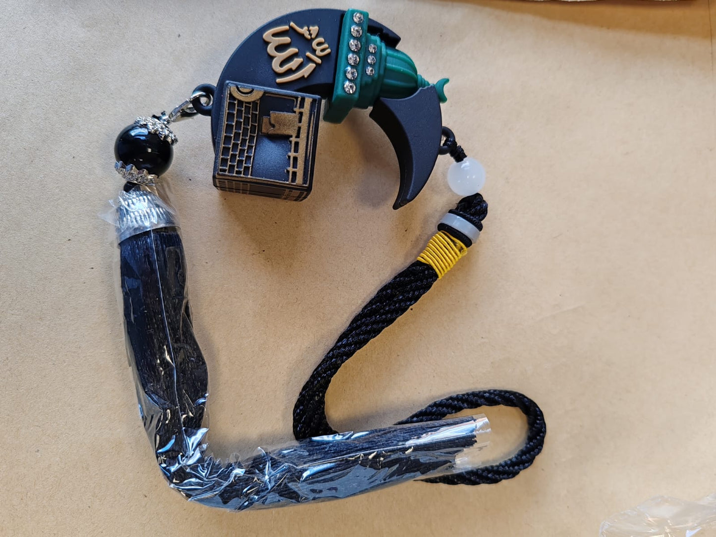 Islamic Car Hanging Ornament Kaaba Allah Crescent Decor | Car Mirror Accessory