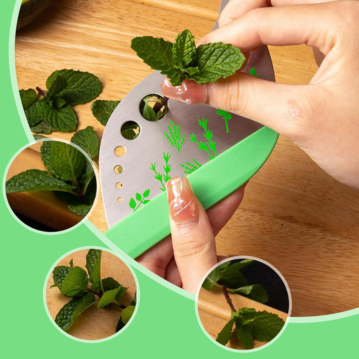 Herb Stripper 9 Hole Stainless Steel Herb Cutter