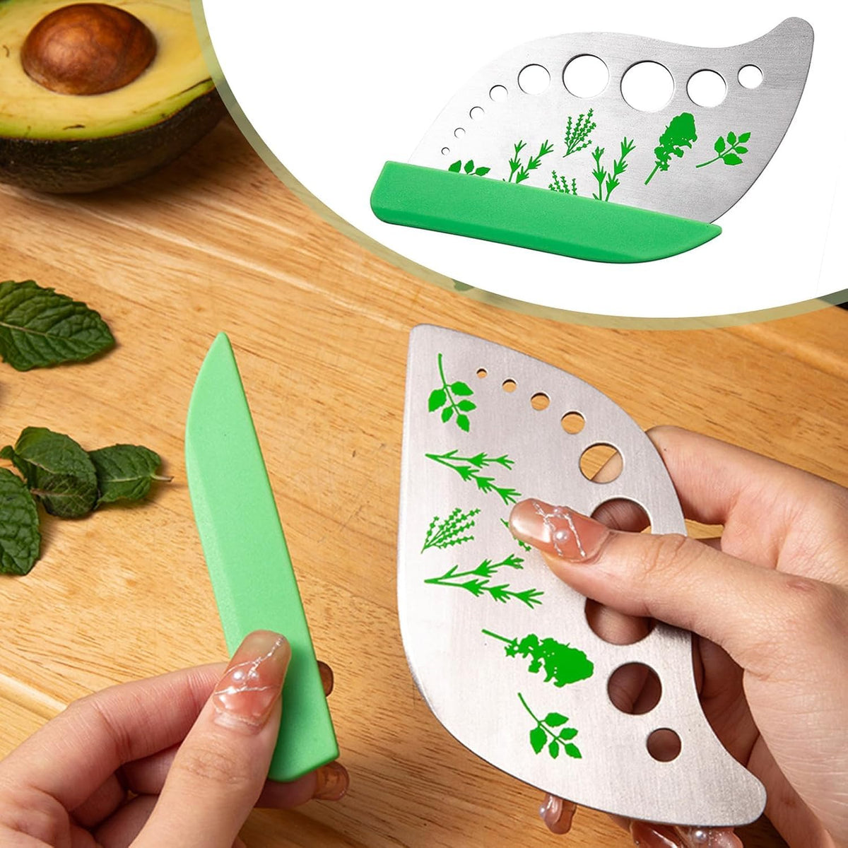 Herb Stripper 9 Hole Stainless Steel Herb Cutter