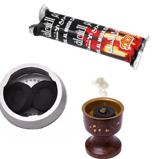 Charcoal Tablets for Bakhoor; Incense Hamil Al Musk Quick Lighting Pack of 3
