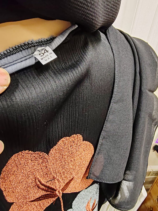 Borka Abaya Authentic Dubai Embroidered Abaya | Premium Floral Work | Made in UAE