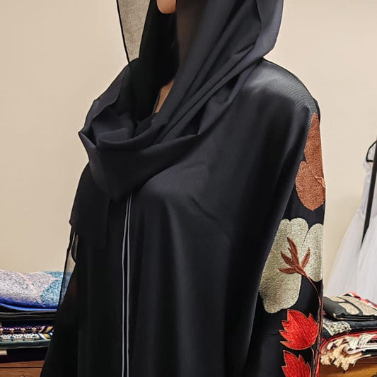 Borka Abaya Authentic Dubai Embroidered Abaya | Premium Floral Work | Made in UAE
