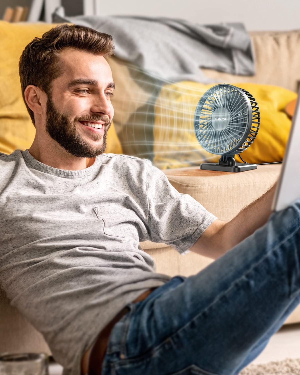 USB Desk Fan – Small Portable Quiet Desktop Fan