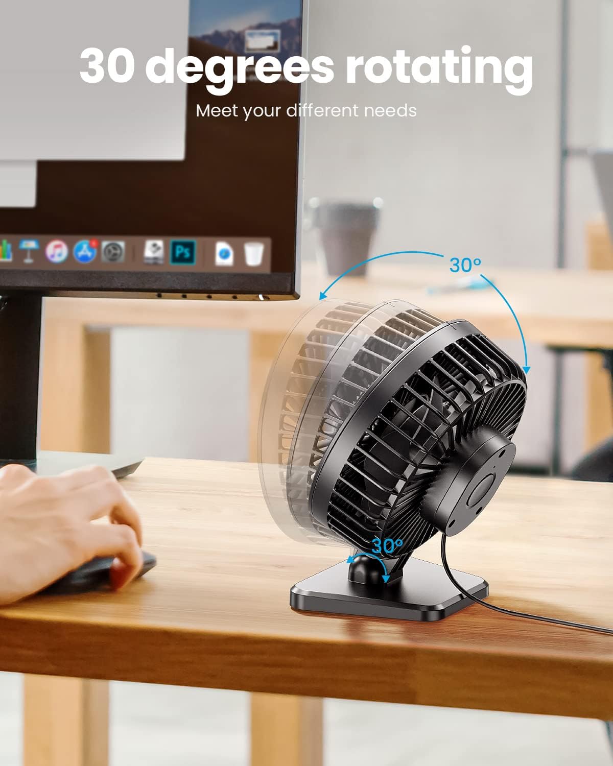 USB Desk Fan – Small Portable Quiet Desktop Fan