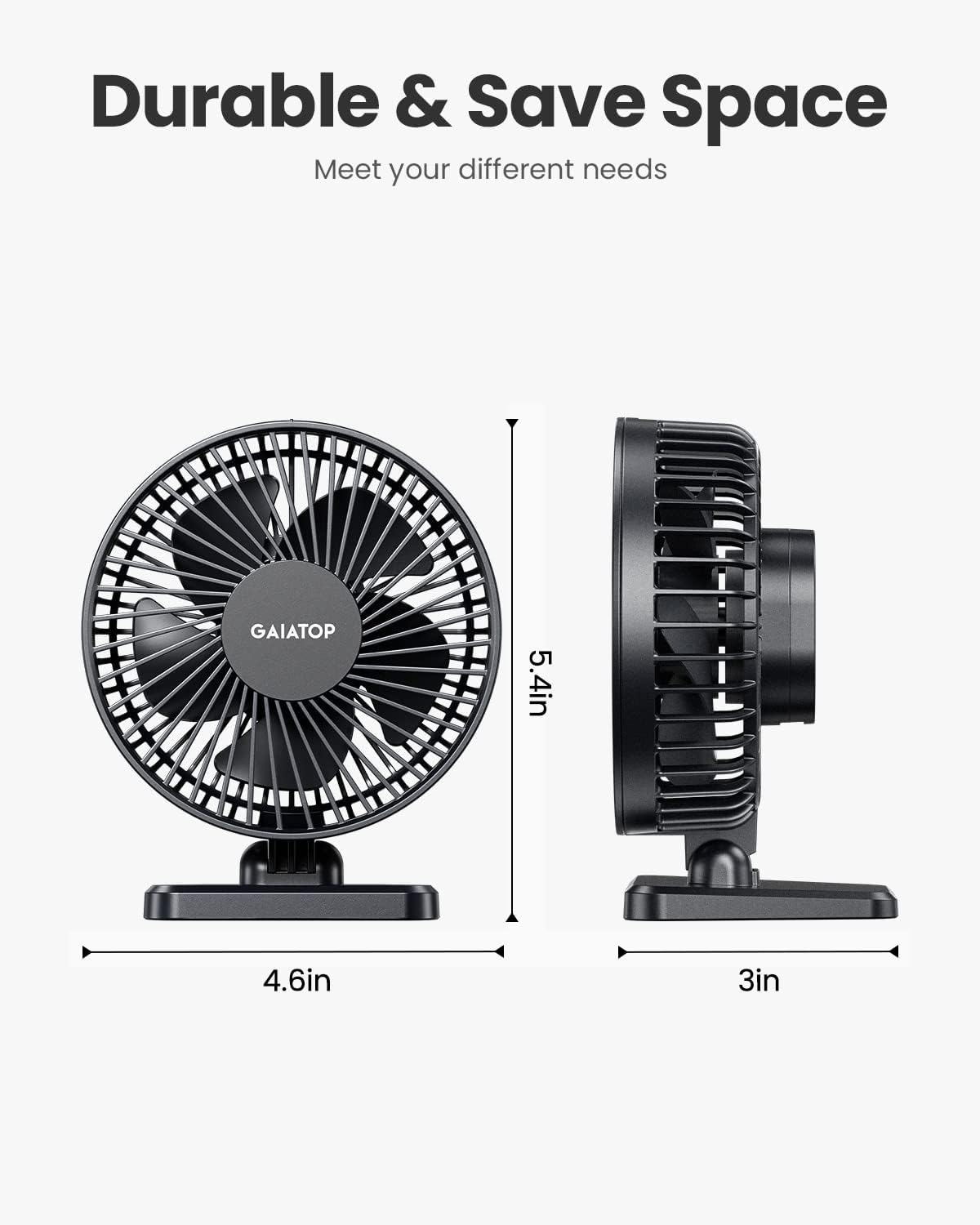 USB Desk Fan – Small Portable Quiet Desktop Fan