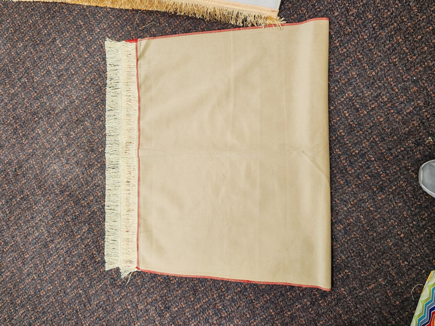 Islamic Prayer Mat (Janamaz/Sajjada) – Red Gold Mosque Design | Soft, Non-Slip