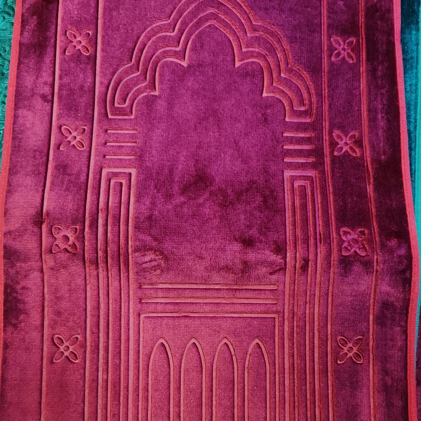 Kids Red Velvet Islamic Prayer Mat upto 5 Year- 1PC