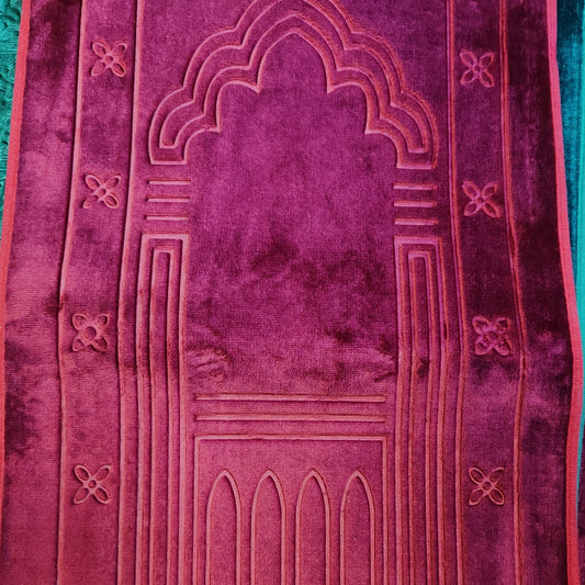 Kids Red Velvet Islamic Prayer Mat upto 5 Year- 1PC