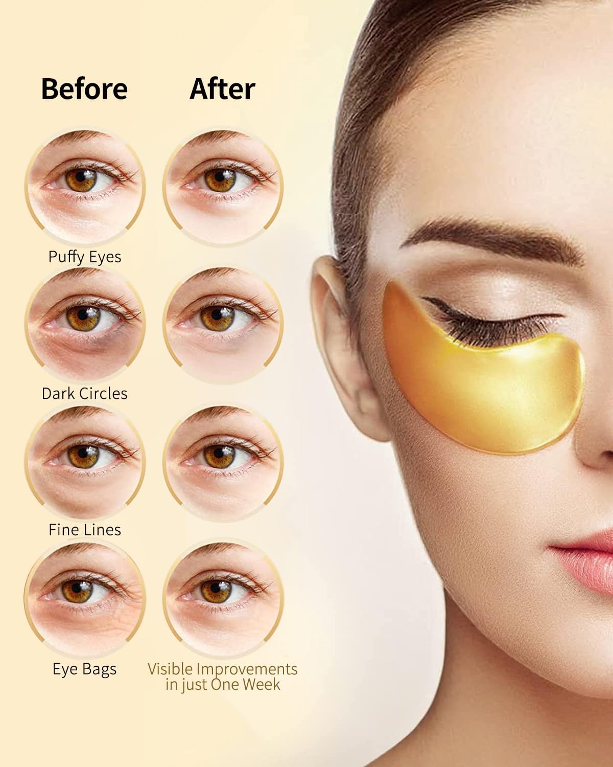 Maskiss 24K Gold Under-Eye Patches – 48 Pairs