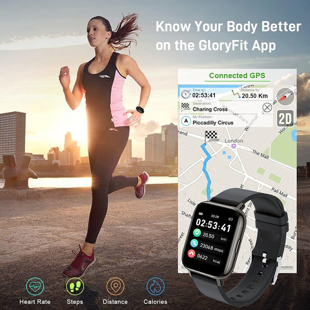 Smart Watch, Fitness Tracker 1.69" Touch Screen Fitness Watch with Heart Rate Sleep Monitor