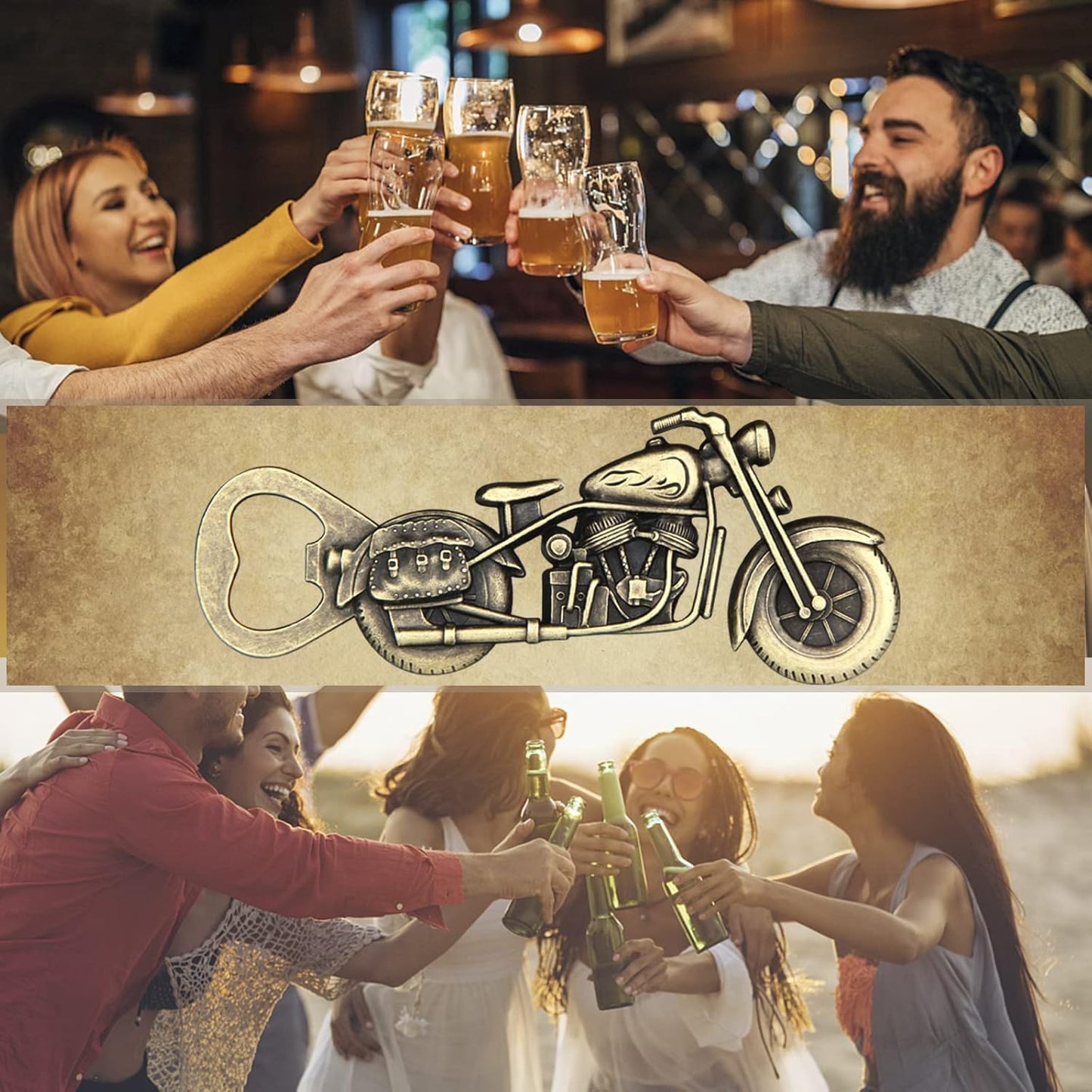 Motorcycle Bottle Opener – Vintage Zinc Alloy Beer Opener Gift for Men