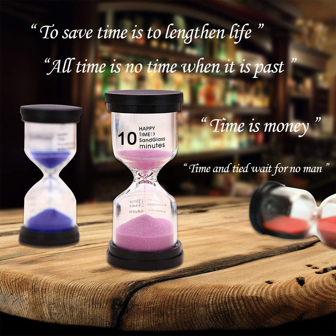 Six Colour Sand Timer Hourglass Set – 1, 3, 5, 10, 15 &amp; 30 Minute