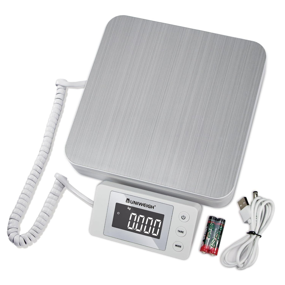 UNIWEIGH Digital Postal Scale 40kg/88lb, 0.1oz/1g High Precision Parcel &amp; Shipping Scale
