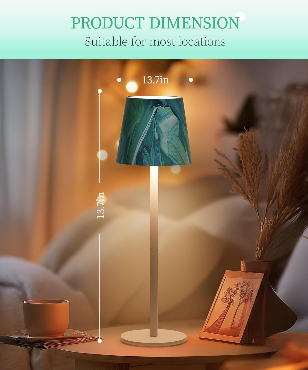 Rechargeable Cordless Table Lamps – 5200mAh Battery, 3 Light Colours, Touch Control, IP54 Waterproof