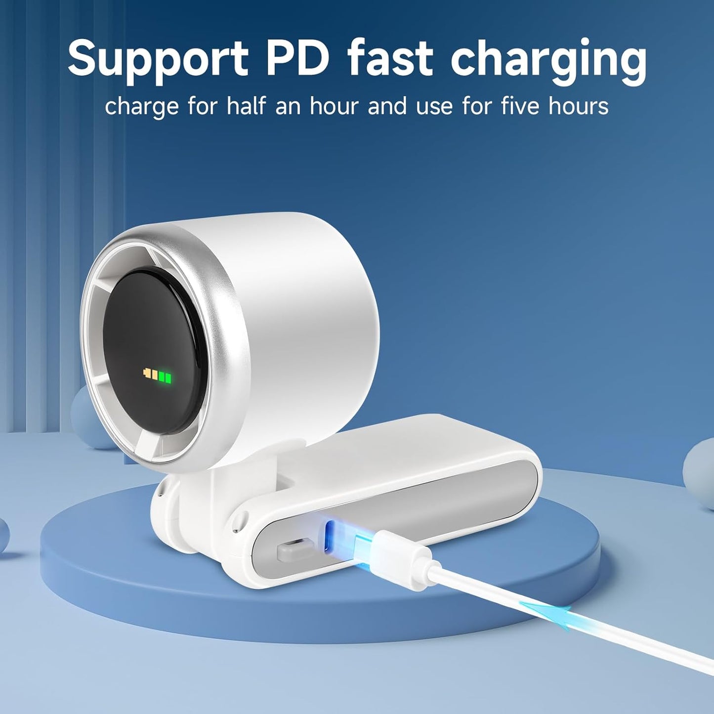 Portable Handheld Turbo Fan – 5-Speed Rechargeable Mini Fan with LED Display